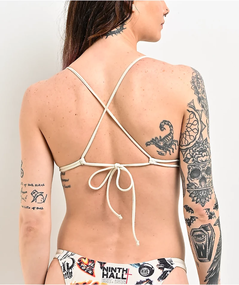 Ninth Hall Leslie White Triangle Bikini Top