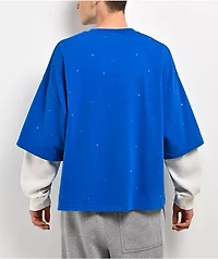 Ninth Hall Lightfall Blue & White 2fer Long Sleeve T-Shirt