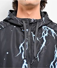Ninth Hall Lightning Black Hooded Windbreaker Jacket
