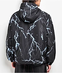 Ninth Hall Lightning Black Hooded Windbreaker Jacket