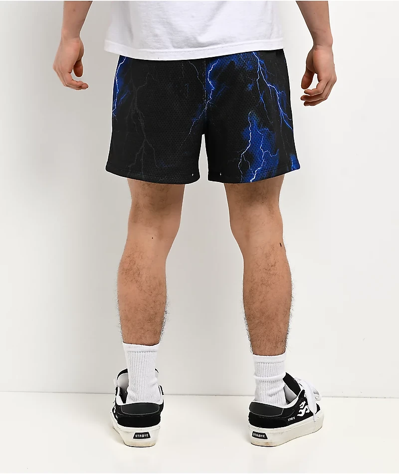 Ninth Hall Lightning Black Mesh Shorts