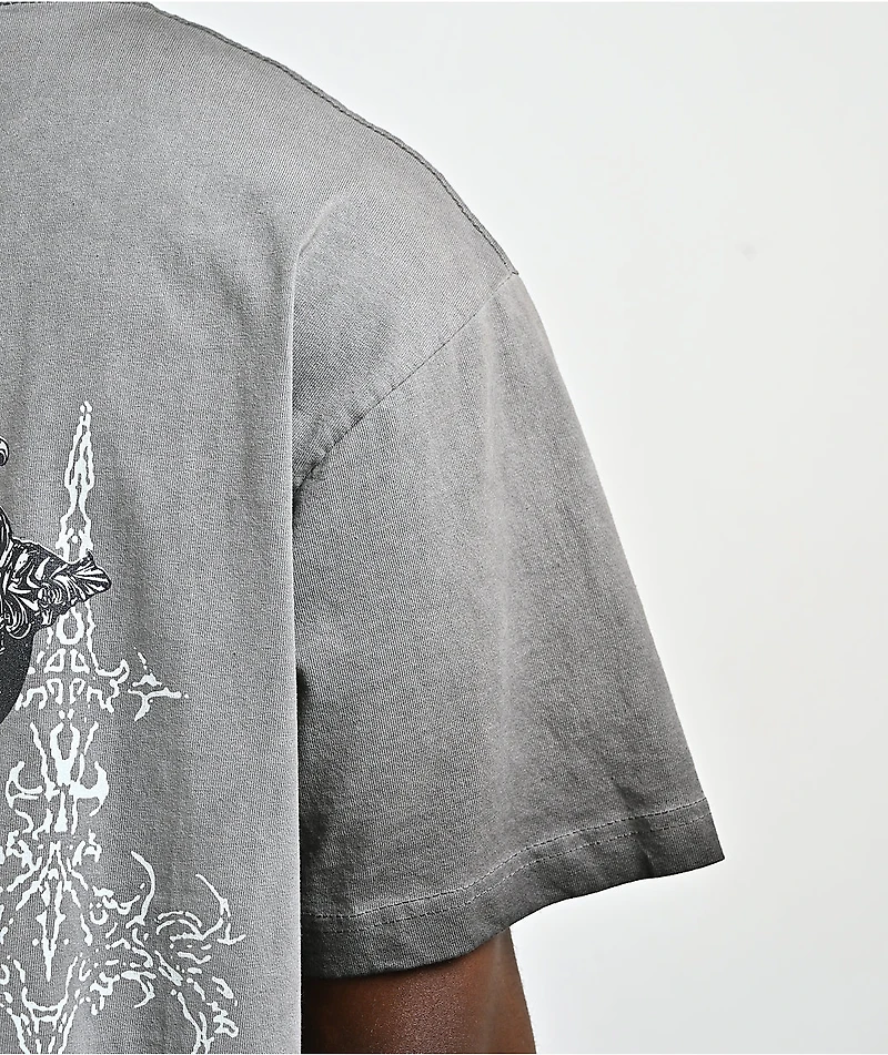 Ninth Hall Little Helper Charcoal Grey Wash T-Shirt