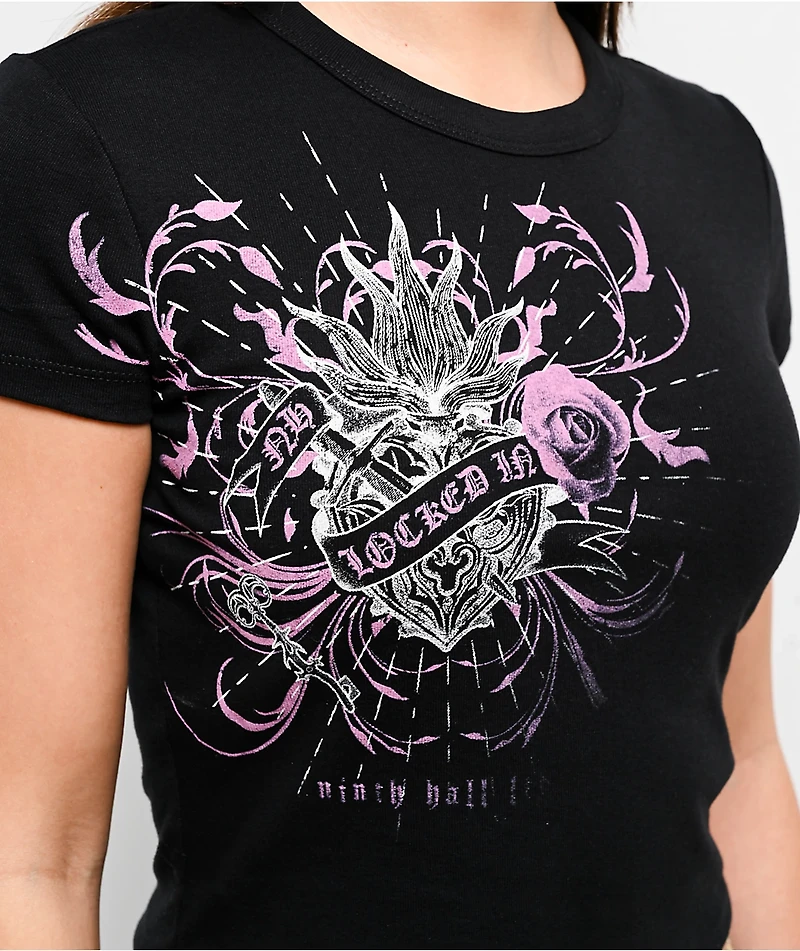 Ninth Hall Locked In Black Crop T-Shirt