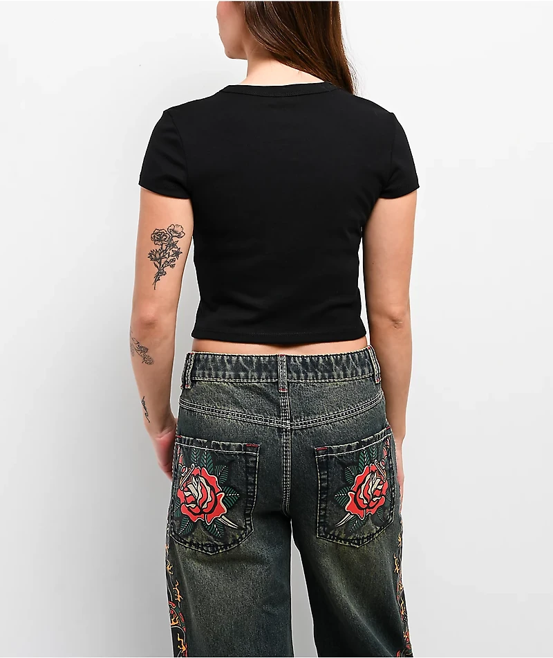 Ninth Hall Locked In Black Crop T-Shirt