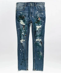Ninth Hall Lure Drop Distressed Blue Wash Skinny Jeans