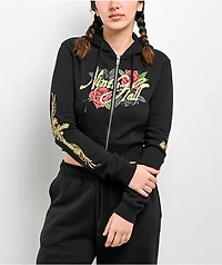 Ninth Hall MTT Black Crop Zip Hoodie