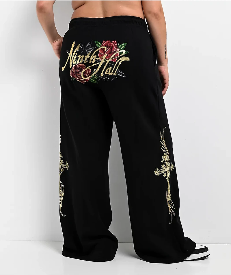Ninth Hall MTT Black Wide Leg Sweatpants