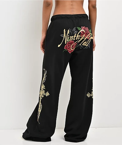 Ninth Hall MTT Black Wide Leg Sweatpants