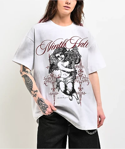 Ninth Hall Maeve Angel White Wash Oversized Boxy T-Shirt