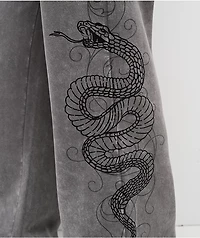 Ninth Hall Margo Snake Grey Wash Wide Leg Sweatpants