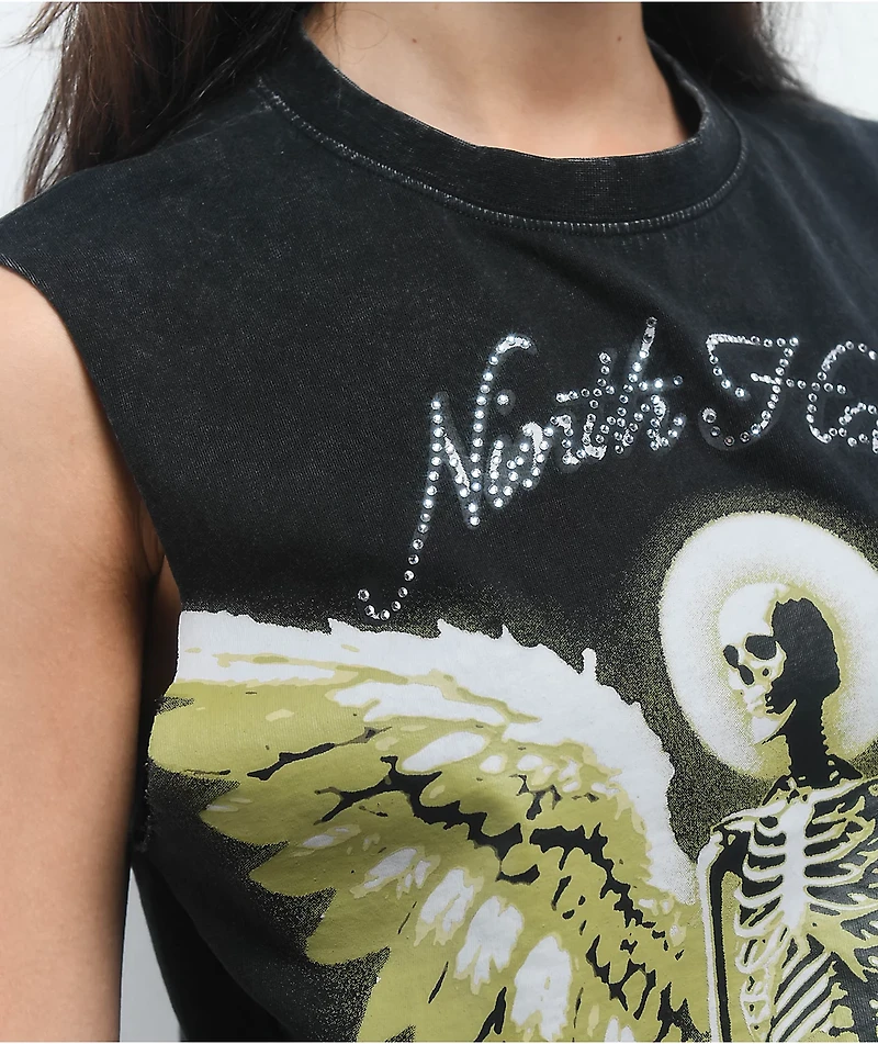 Ninth Hall Mattie Skeleton Black Wash Tank Top
