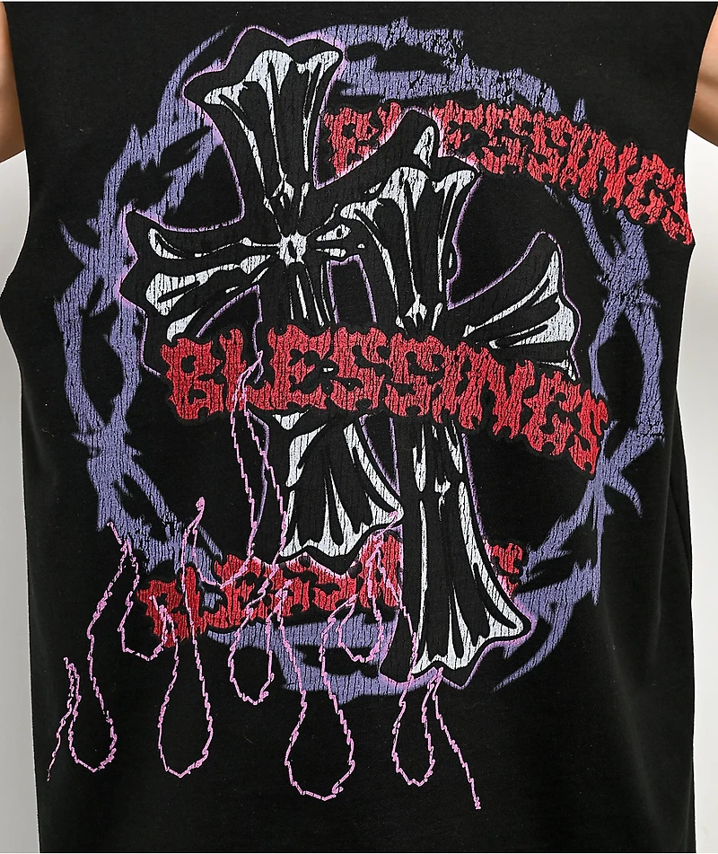 Ninth Hall Maxxxed Out Black Wash Tank Top