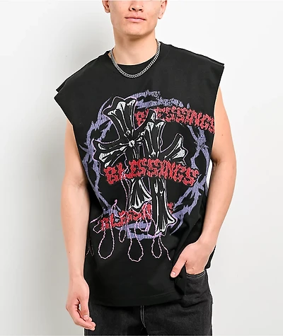 Ninth Hall Maxxxed Out Black Wash Tank Top