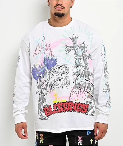 Ninth Hall Maxxxed Out White Long Sleeve T-Shirt