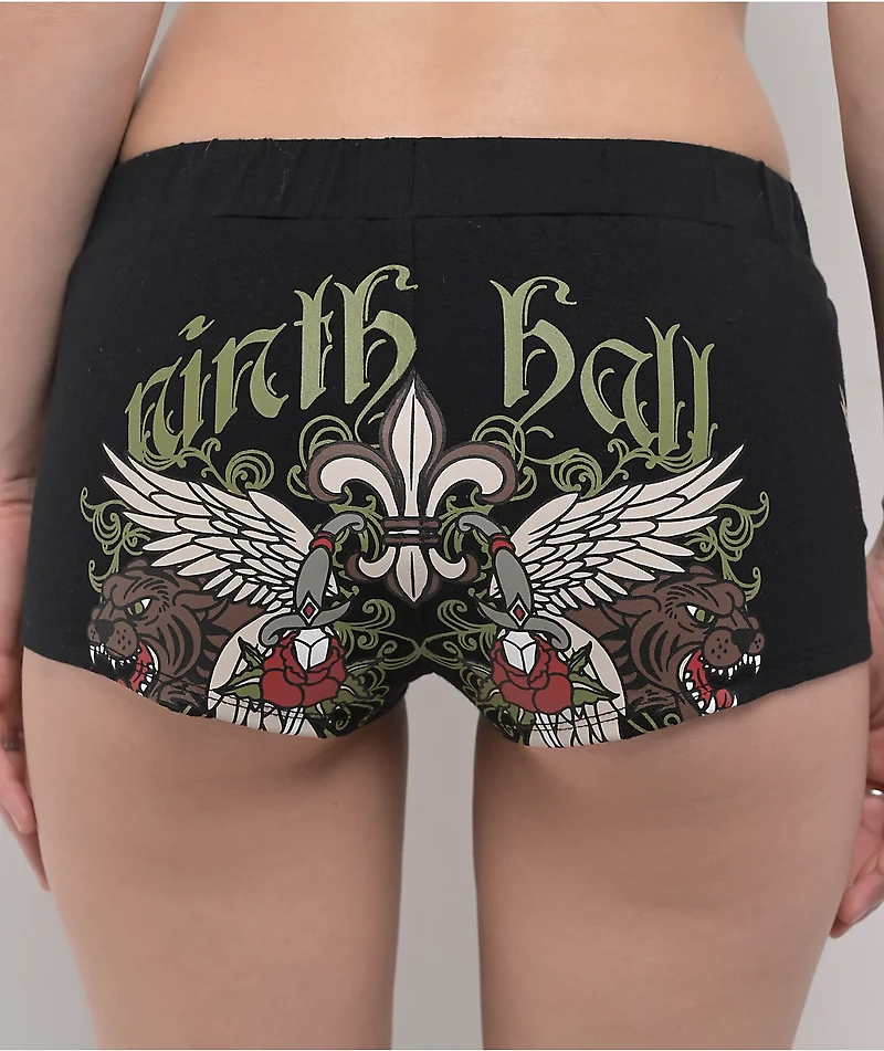 Ninth Hall Mimi Fleur De Lis Black Lounge Shorts