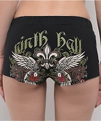 Ninth Hall Mimi Fleur De Lis Black Lounge Shorts