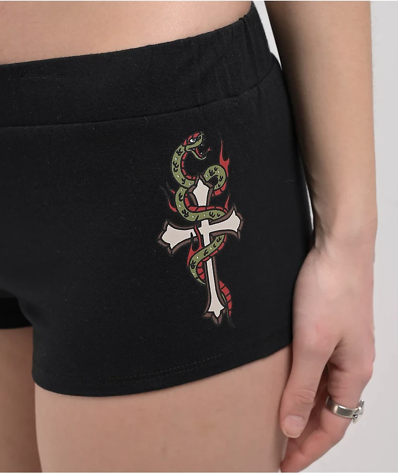 Ninth Hall Mimi Fleur De Lis Black Lounge Shorts