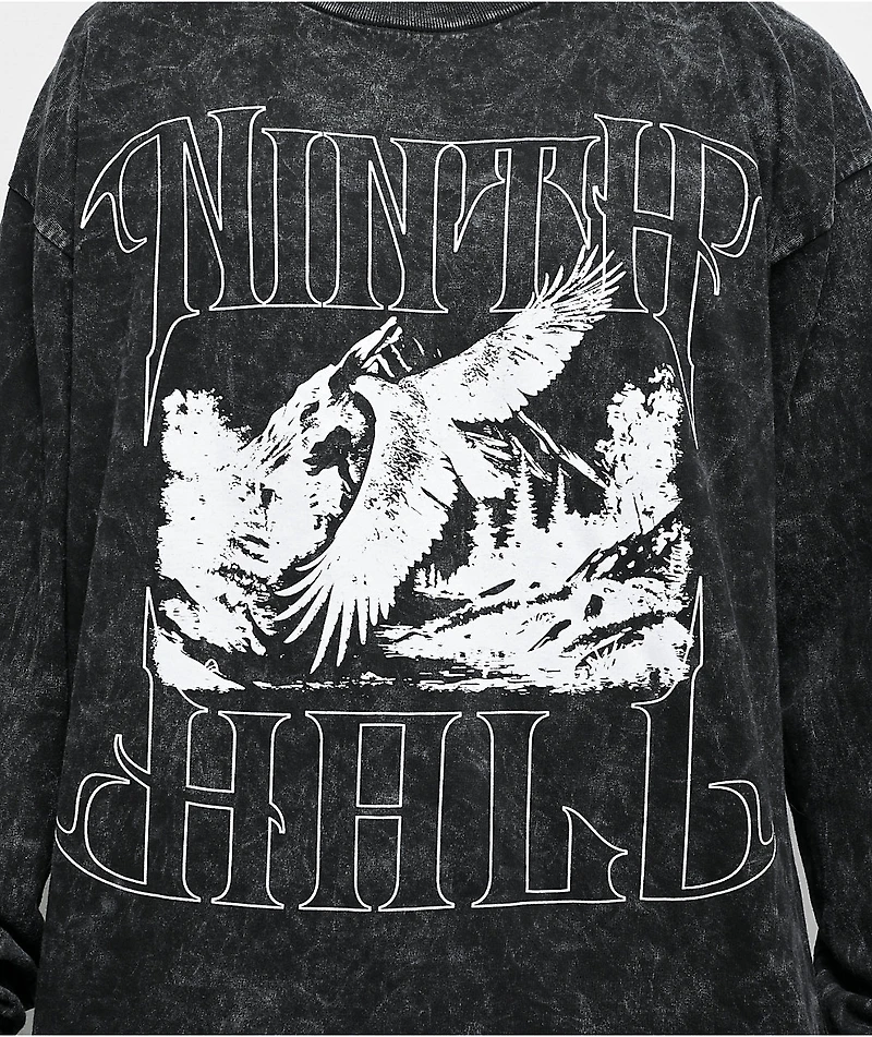 Ninth Hall Natures Edge Black Wash Long Sleeve T-Shirt