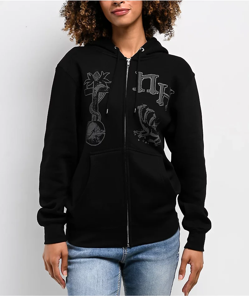 Ninth Hall Night Crawler Black Zip Hoodie