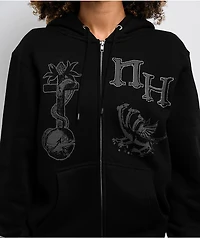 Ninth Hall Night Crawler Black Zip Hoodie