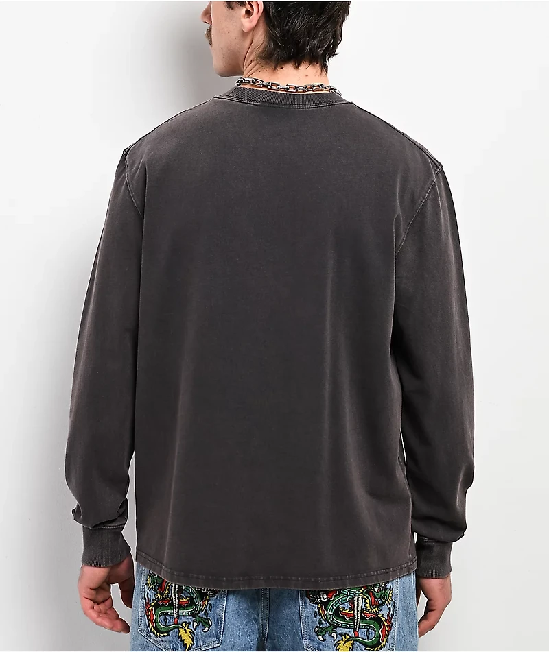 Ninth Hall Nightcrawler Black Wash Long Sleeve T-Shirt