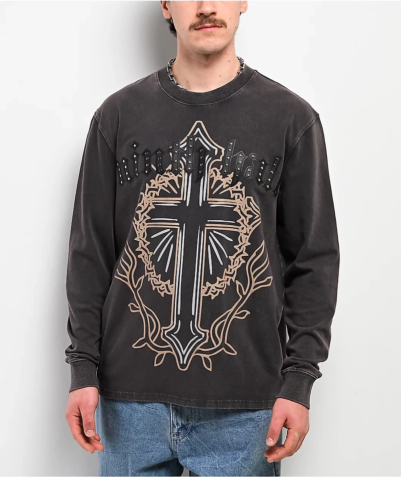 Ninth Hall Nightcrawler Black Wash Long Sleeve T-Shirt