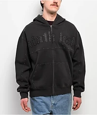 Ninth Hall Nightcrawler Black Wash Zip Hoodie
