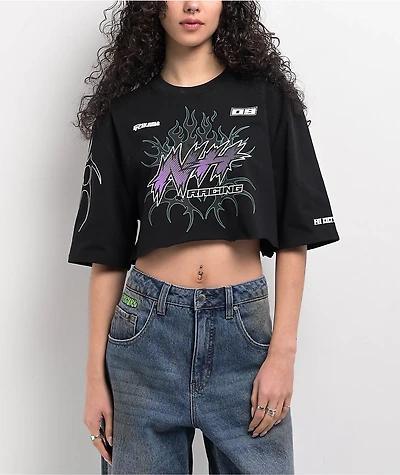 Ninth Hall Olivia Black Boxy Crop T-Shirt