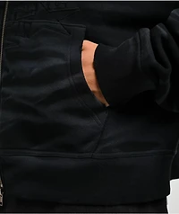 Ninth Hall One Hundred Claws Black Wash Crop Zip Hoodie