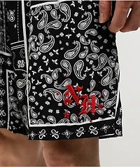Ninth Hall Paisley Black Rayon Shorts