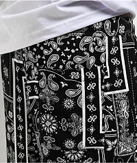 Ninth Hall Paisley Black Rayon Shorts
