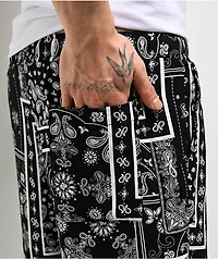 Ninth Hall Paisley Black Rayon Shorts