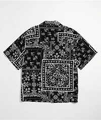 Ninth Hall Paisley Black Short Sleeve Button Up Shirt