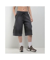 Ninth Hall Payton Charcoal Wash Relaxed Cargo Sweat Shorts