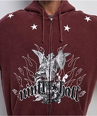 Ninth Hall Pillars Red Thermal Zip Hoodie