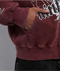 Ninth Hall Pillars Red Thermal Zip Hoodie
