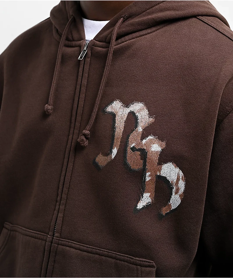 Ninth Hall Potassium Brown Zip Hoodie
