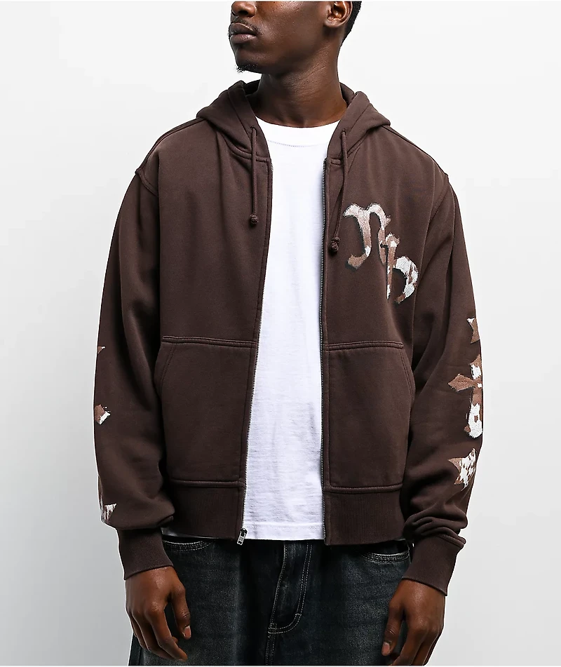 Ninth Hall Potassium Brown Zip Hoodie