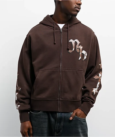 Ninth Hall Potassium Brown Zip Hoodie