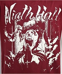 Ninth Hall Prayers Maroon Glow In The Dark Boxy T-Shirt