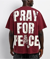 Ninth Hall Prayers Maroon Glow In The Dark Boxy T-Shirt