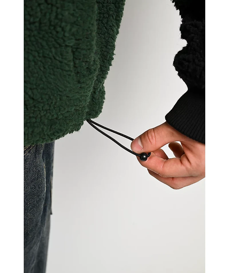 Ninth Hall Racer Green & Black Sherpa Zip Jacket