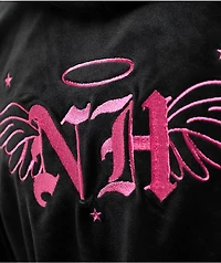 Ninth Hall Regina Caviar Velour Crop Zip Hoodie