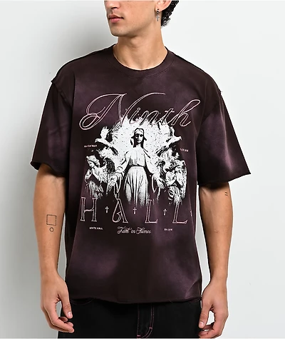 Ninth Hall Requiem Brown Wash Boxy T-Shirt