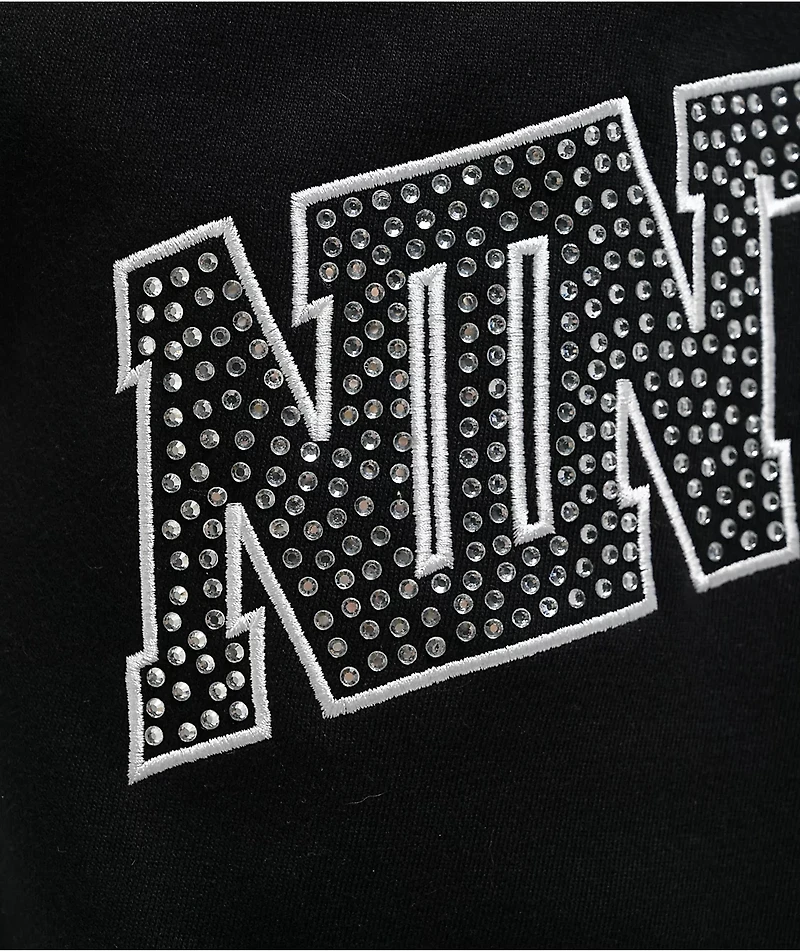Ninth Hall Rhinestone Black Oversized Sweatpants