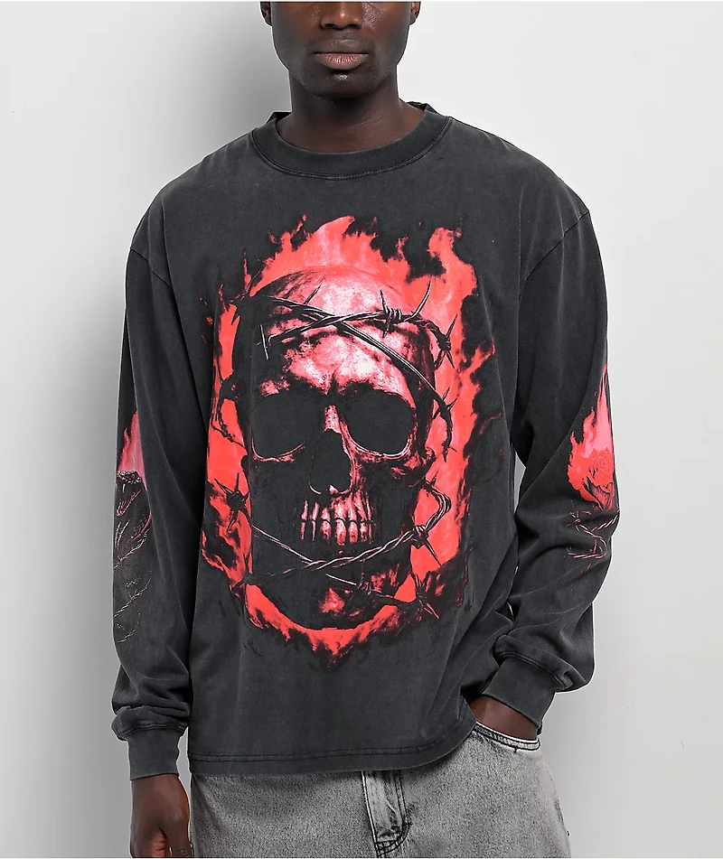 Ninth Hall Rider Charcoal Long Sleeve T-Shirt