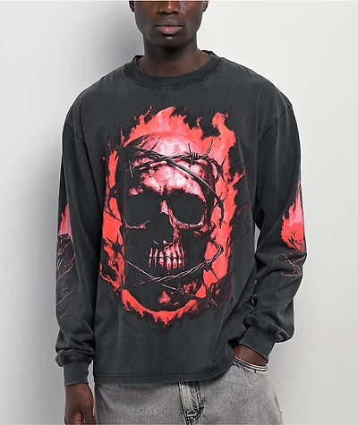 Ninth Hall Rider Charcoal Long Sleeve T-Shirt