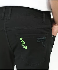 Ninth Hall Rogue Black Printed Skinny Jeans