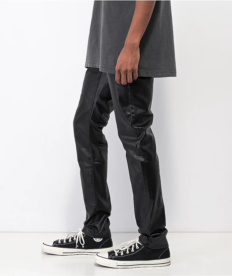 Ninth Hall Rogue Coated Denim Black Skinny Jeans
