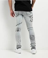 Ninth Hall Rogue Printed Light Aged Skinny Jeans